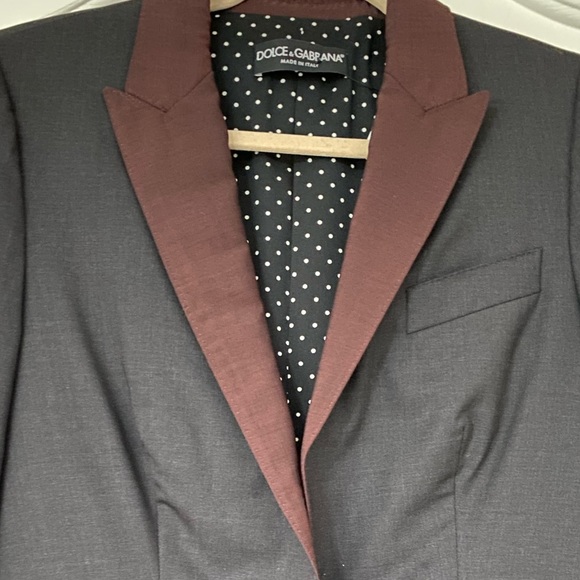 🚫SOLD🚫 Dolce & Gabbana Charcoal/Wine Blazer IT 42 EUC - Picture 5 of 6